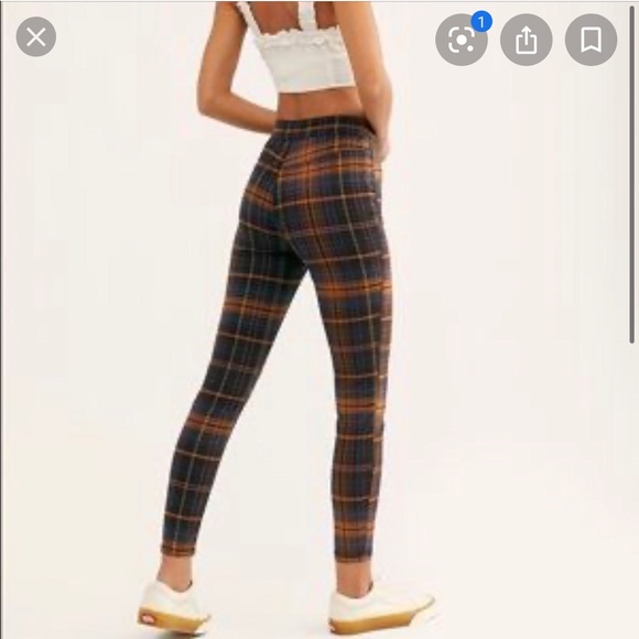 free people plaid skinny pants